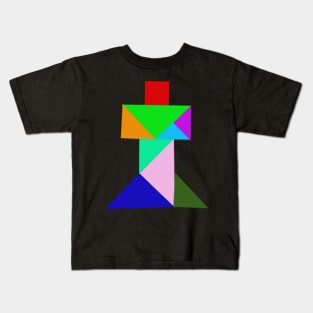 Old Spooky Tangram Cross Kids T-Shirt